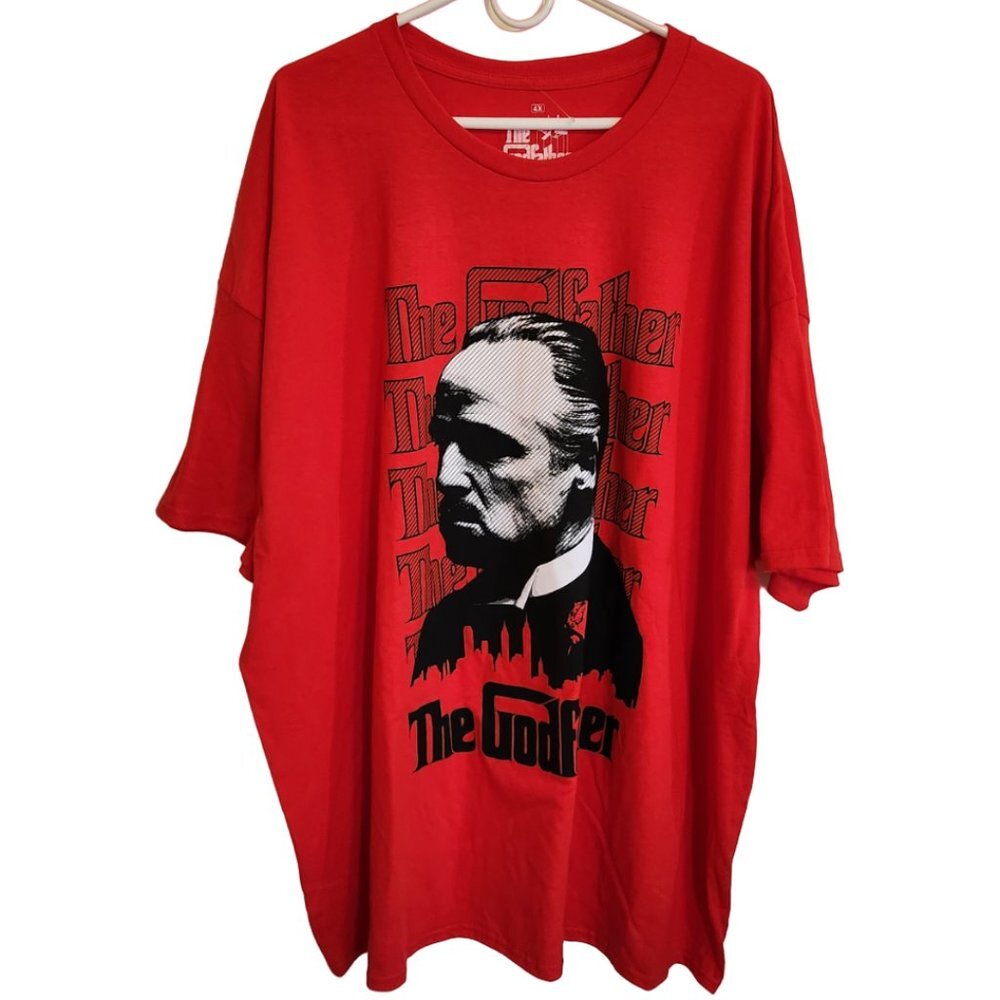 NWOT The Godfather Red Novelty Tee Shirt 100% Cotton Size 4X